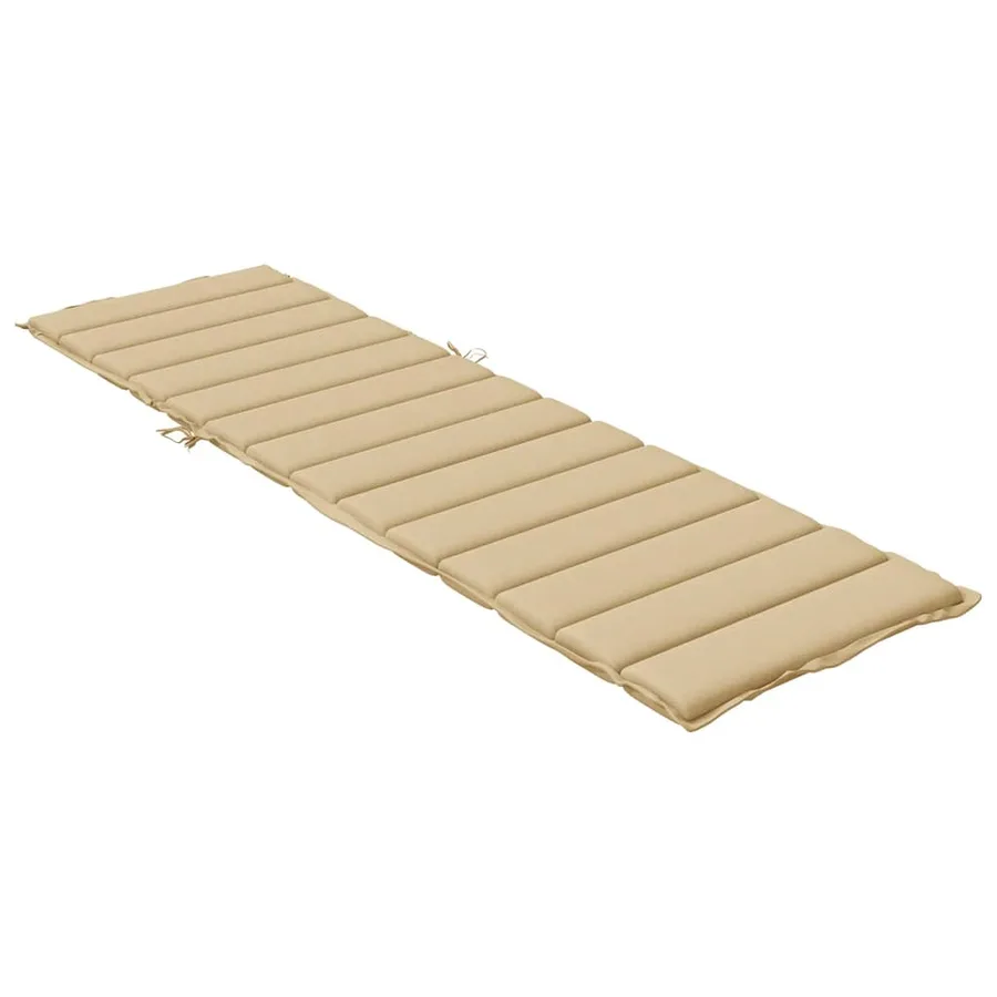 Coussin de chaise longue beige mélangé 200x50x4 cm tissu - 4