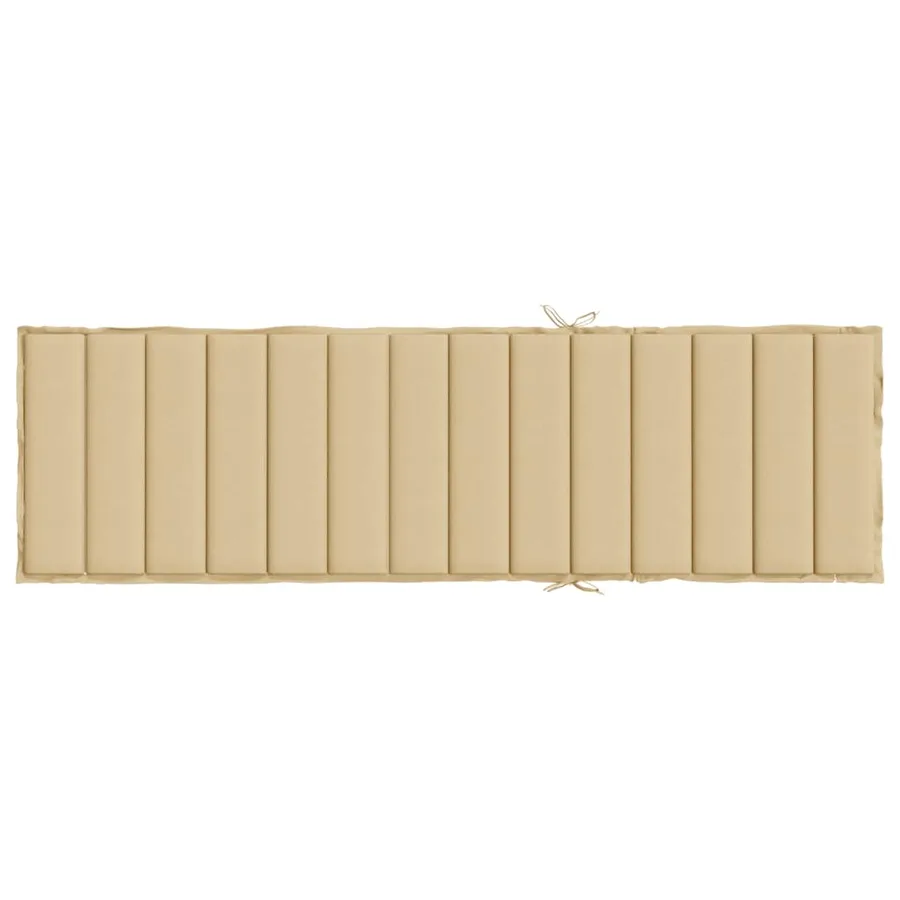 Coussin de chaise longue beige mélangé 200x50x4 cm tissu - 5