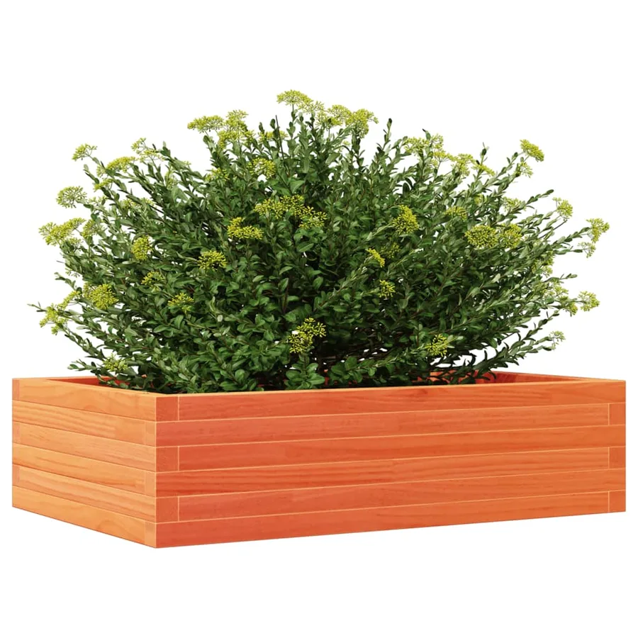 Jardinière cire marron 90x60x23 cm bois de pin massif - 4