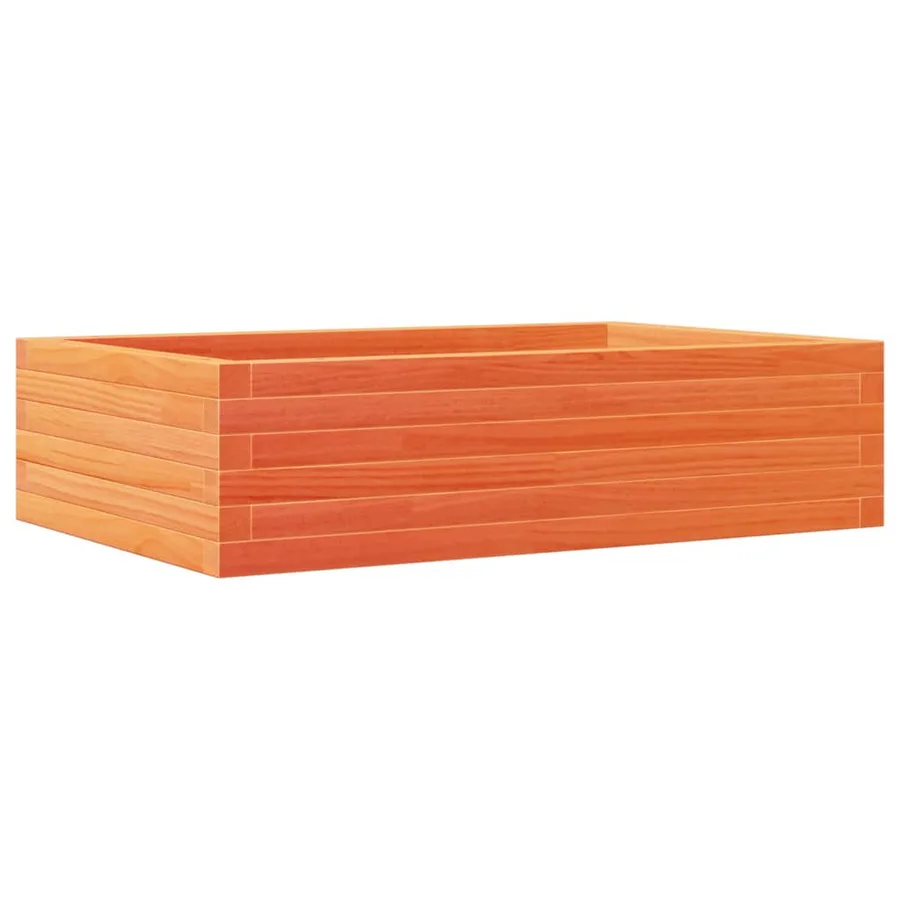 Jardinière cire marron 90x60x23 cm bois de pin massif - 7
