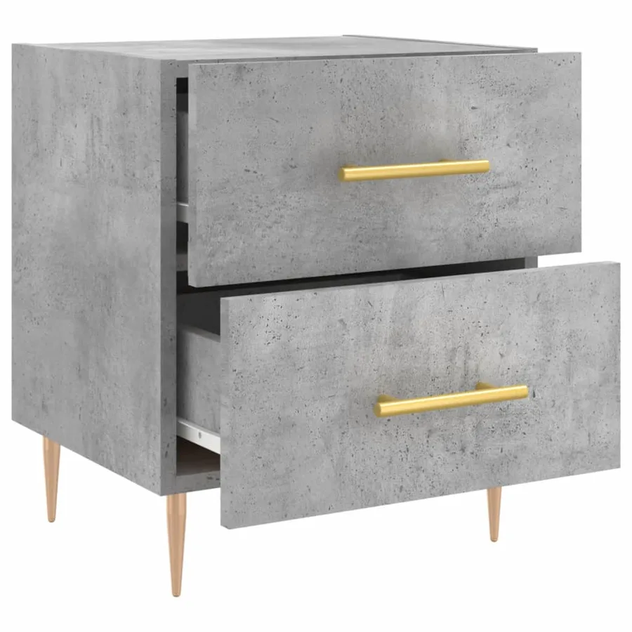 Table de chevet gris béton 40x35x47,5 cm bois d’ingénierie - 5