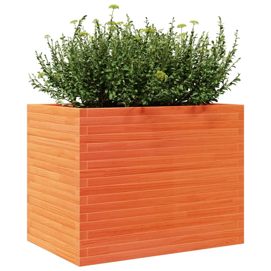 Jardinière cire marron 90x60x68,5 cm bois de pin massif - 4