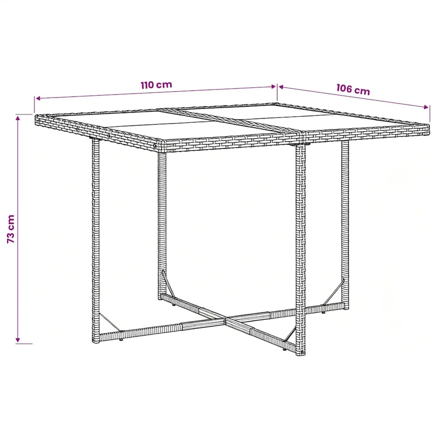 Ensemble à manger de jardin coussins 5pcs Noir Résine tressée - 6