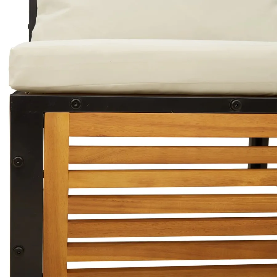 Salon de jardin avec coussins 7 pcs bois massif d'acacia - 12