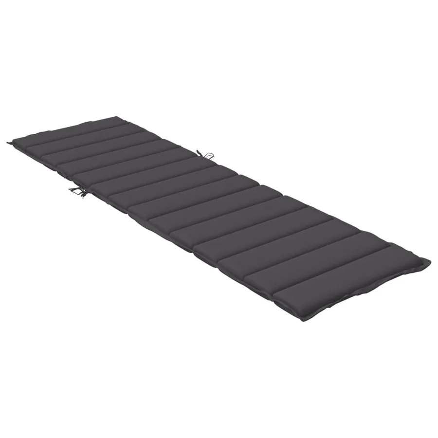 Coussin de chaise longue anthracite mélangé 200x60x4 cm tissu - 4