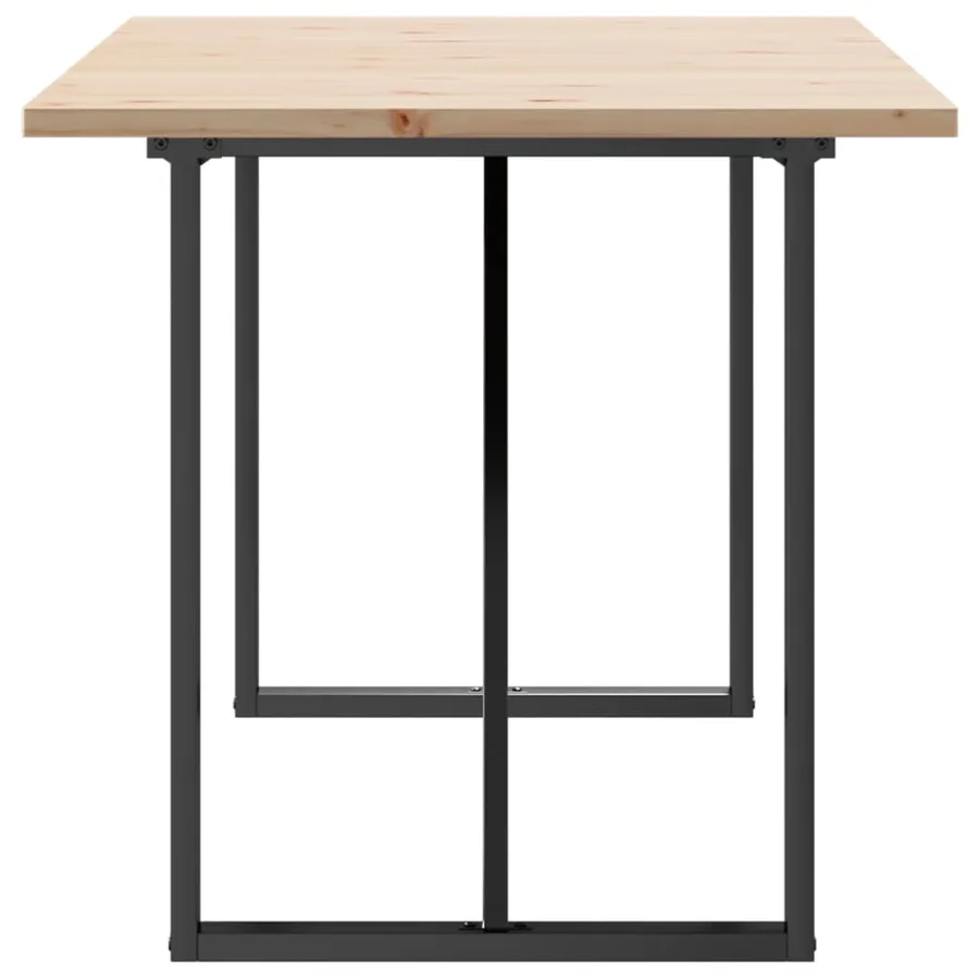 Table à manger cadre en O 140x80x75,5 cm bois pin massif acier - 5