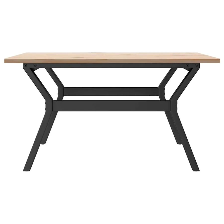 Table basse cadre en Y 90x90x45 cm bois de pin massif et acier - 5