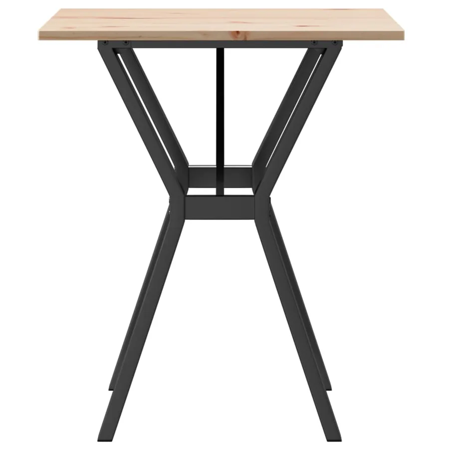 Table à manger cadre en Y 60x60x75 cm bois de pin massif acier - 5