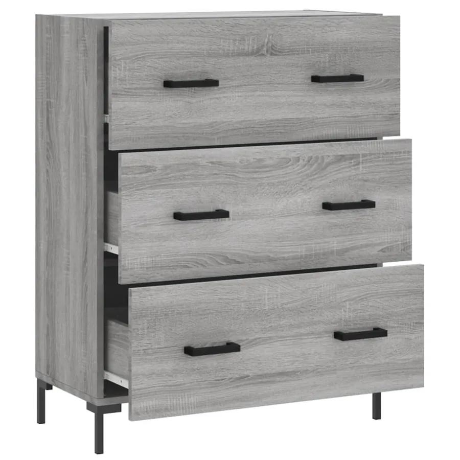 Buffet sonoma gris 69,5x34x90 cm bois d'ingénierie - 6
