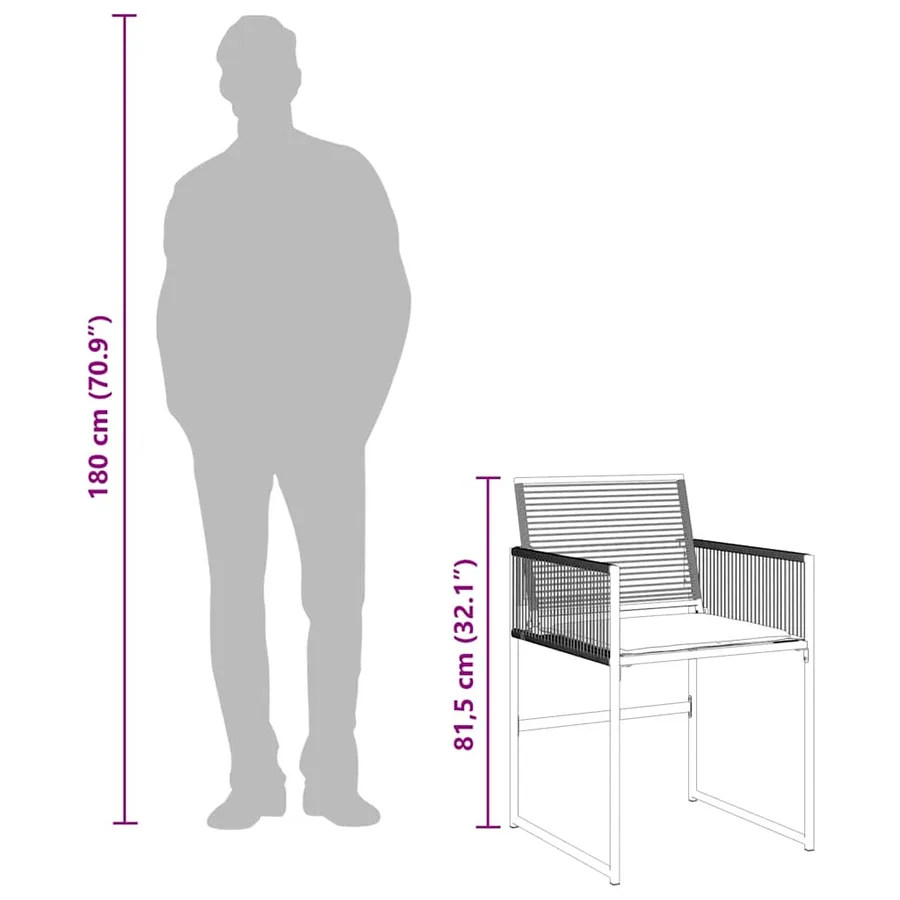 Ensemble à manger de jardin coussins 5pcs noir résine tressée - 10