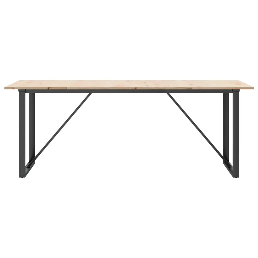 Table à manger cadre en O 200x100x75cm bois de pin massif acier - 4
