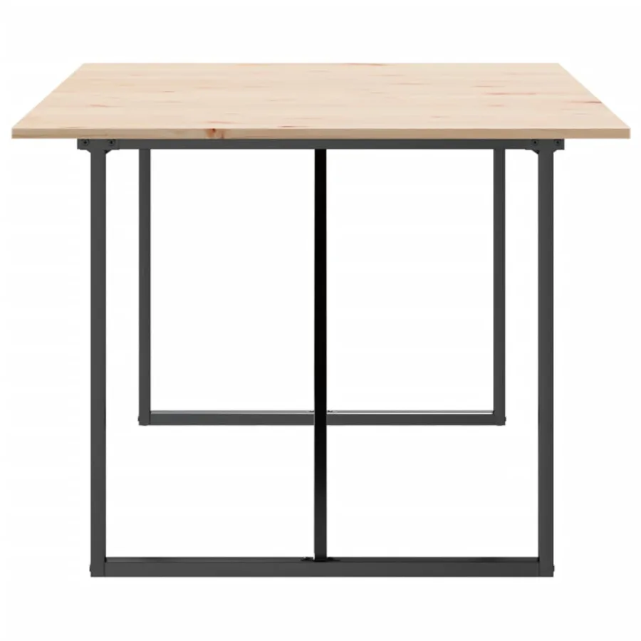 Table à manger cadre en O 200x100x75cm bois de pin massif acier - 5