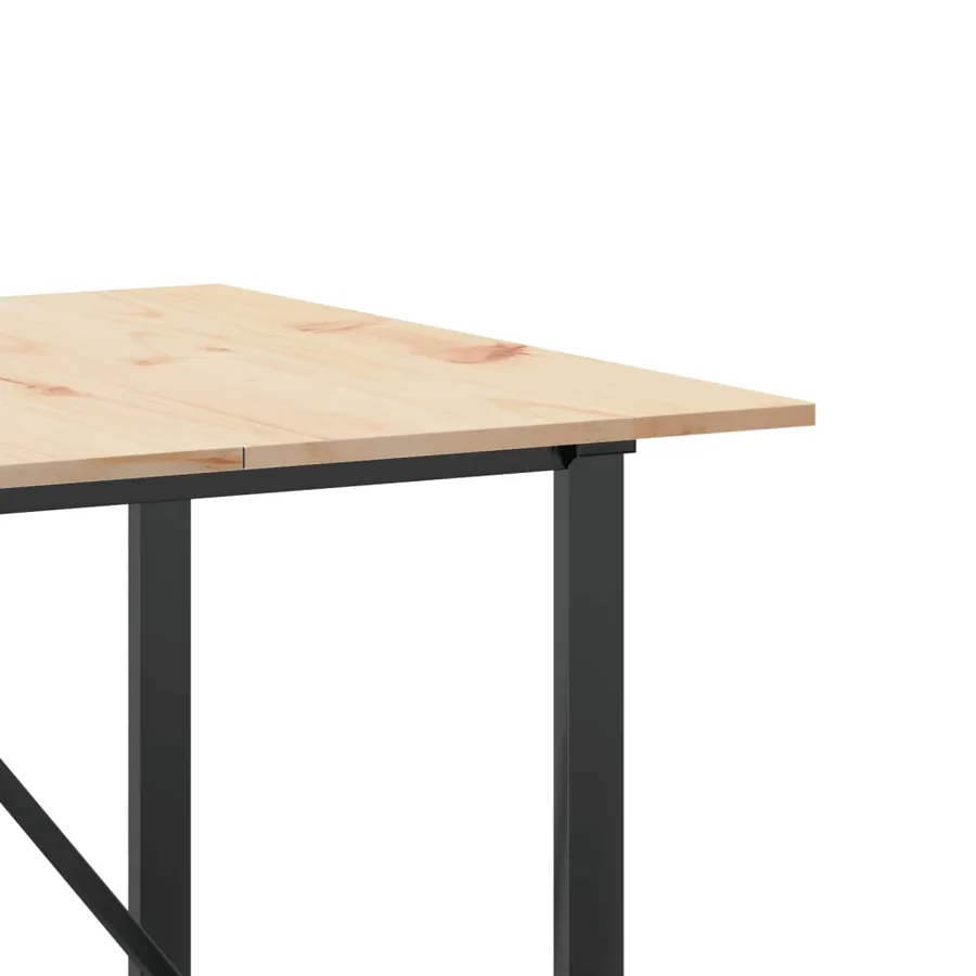 Table à manger cadre en O 200x100x75cm bois de pin massif acier - 7