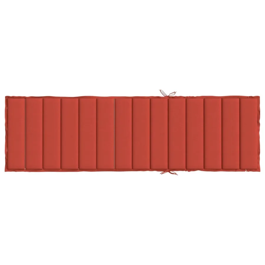 Coussin de chaise longue rouge mélangé 200x60x4 cm tissu - 5
