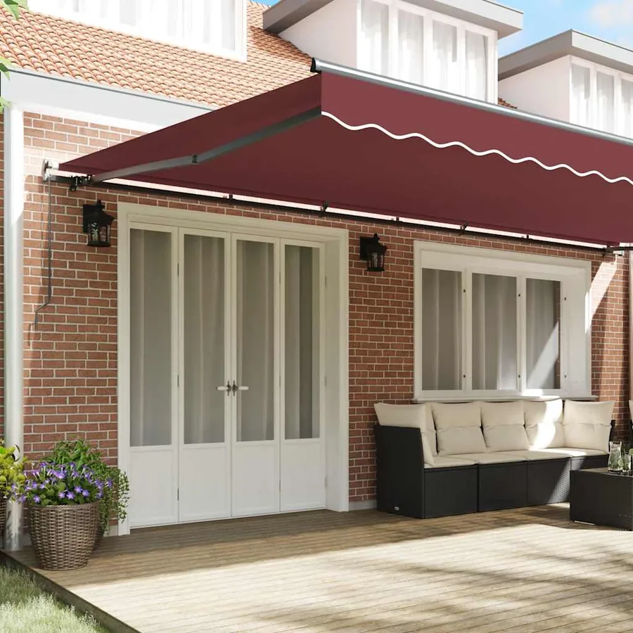 Auvent manuel rétractable bordeaux 600x300 cm - 3