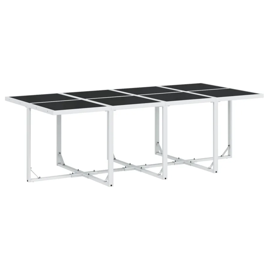 Ensemble à manger de jardin avec coussins 9 pcs blanc textilène - 3