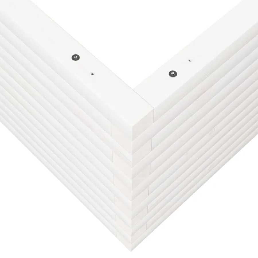 Jardinière blanc 90x90x46 cm bois de pin massif - 8
