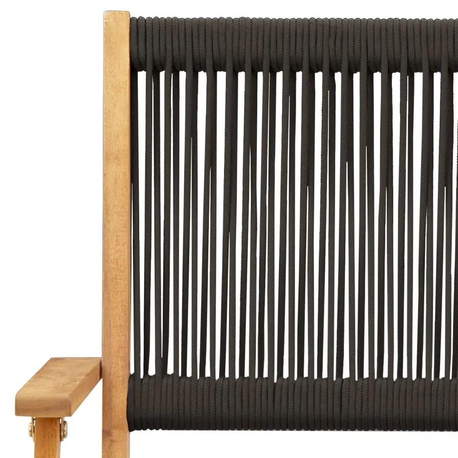 Ensemble de bistro 3 pcs noir polypropylène et bois massif - 10