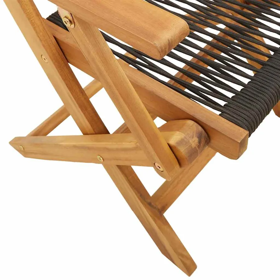 Ensemble de bistro 3 pcs noir polypropylène et bois massif - 9