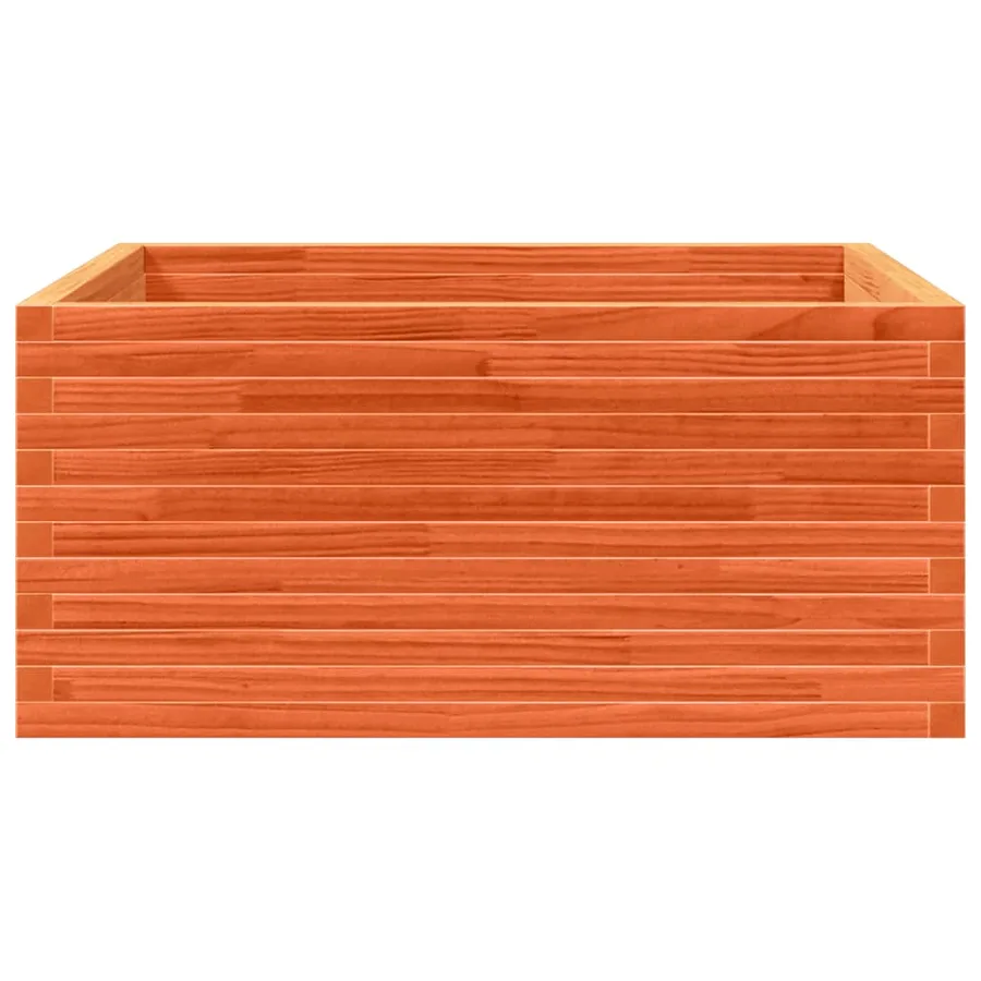 Jardinière cire marron 100x100x46 cm bois de pin massif - 6