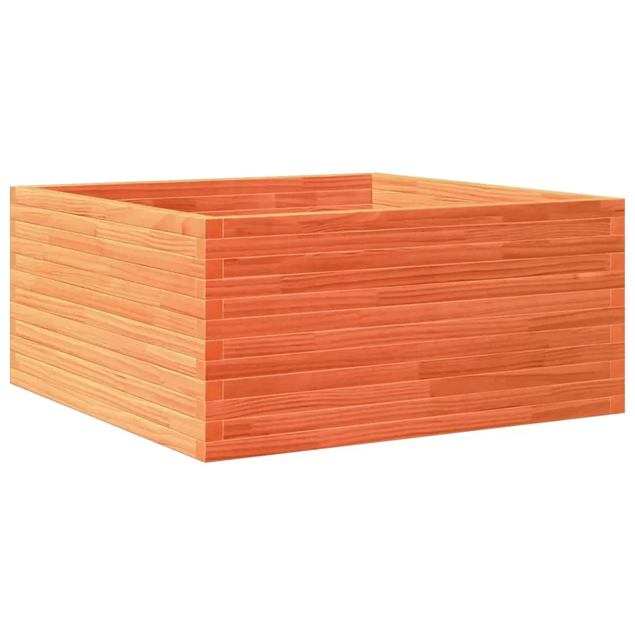 Jardinière cire marron 100x100x46 cm bois de pin massif - 7