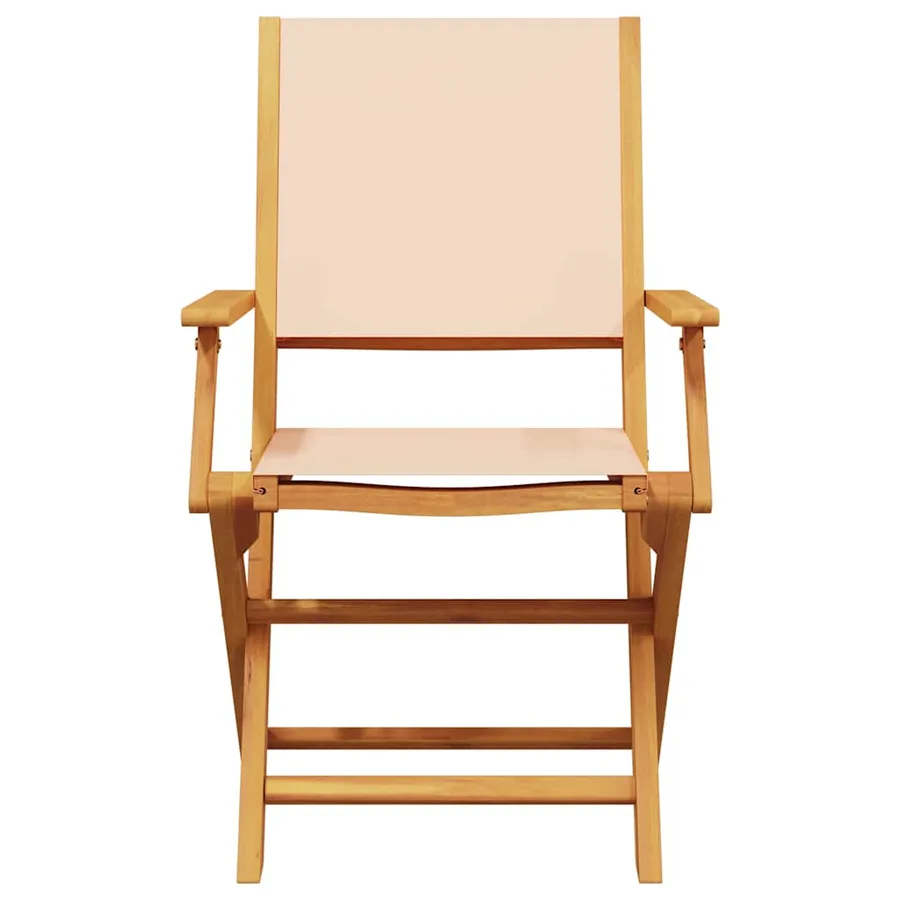 Ensemble à manger de jardin 7 pcs beige tissu et bois massif - 4