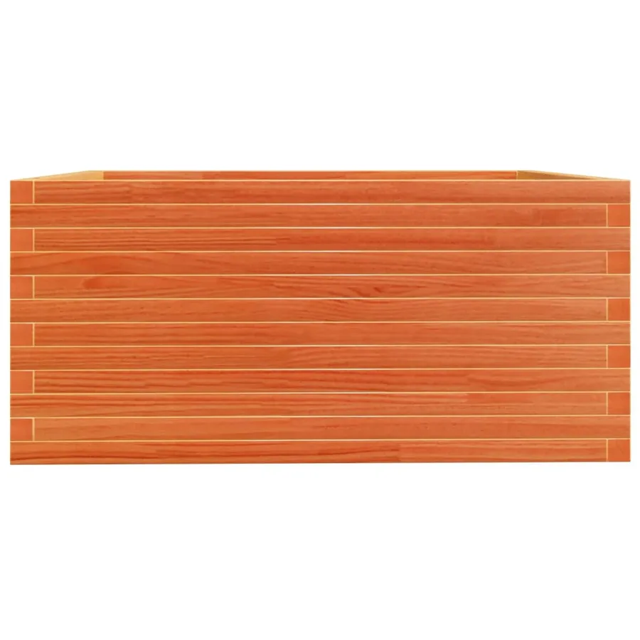 Jardinière cire marron 100x100x49,5 cm bois de pin massif - 6