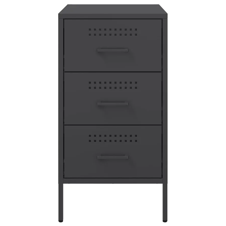 Table de chevet noir 36x39x68 cm acier - 6