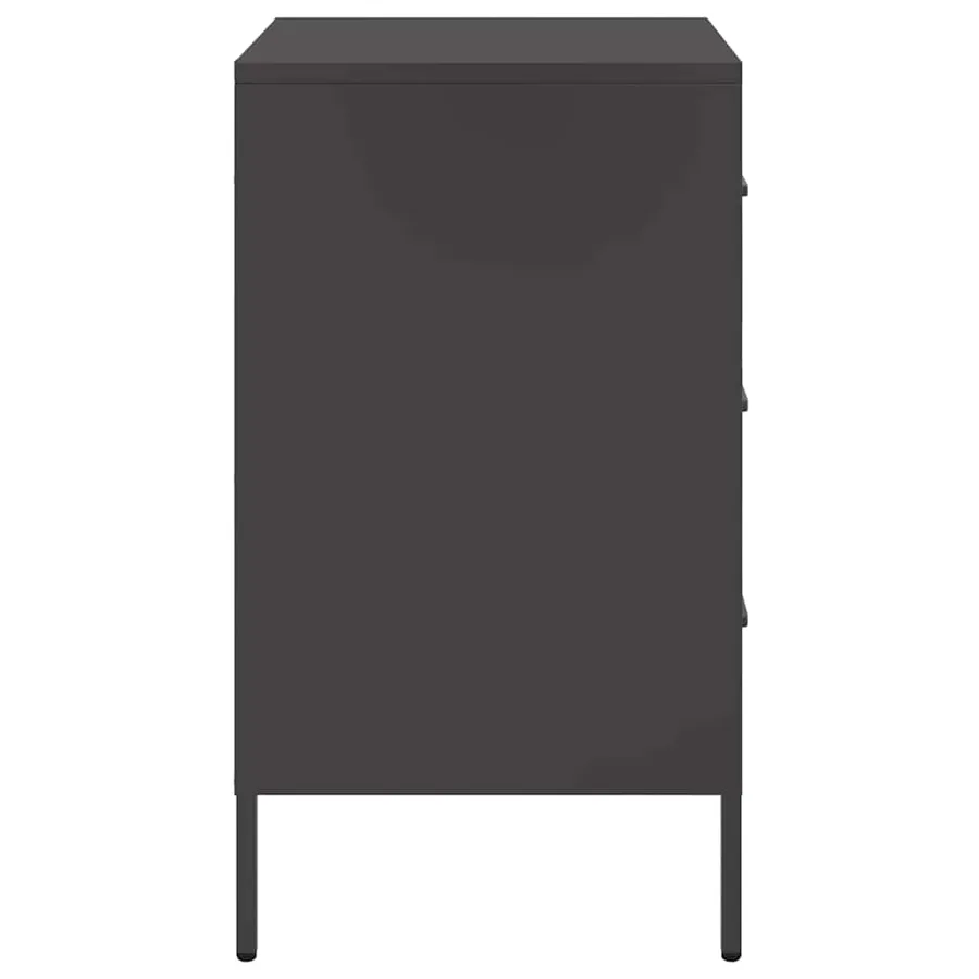 Table de chevet noir 36x39x68 cm acier - 7