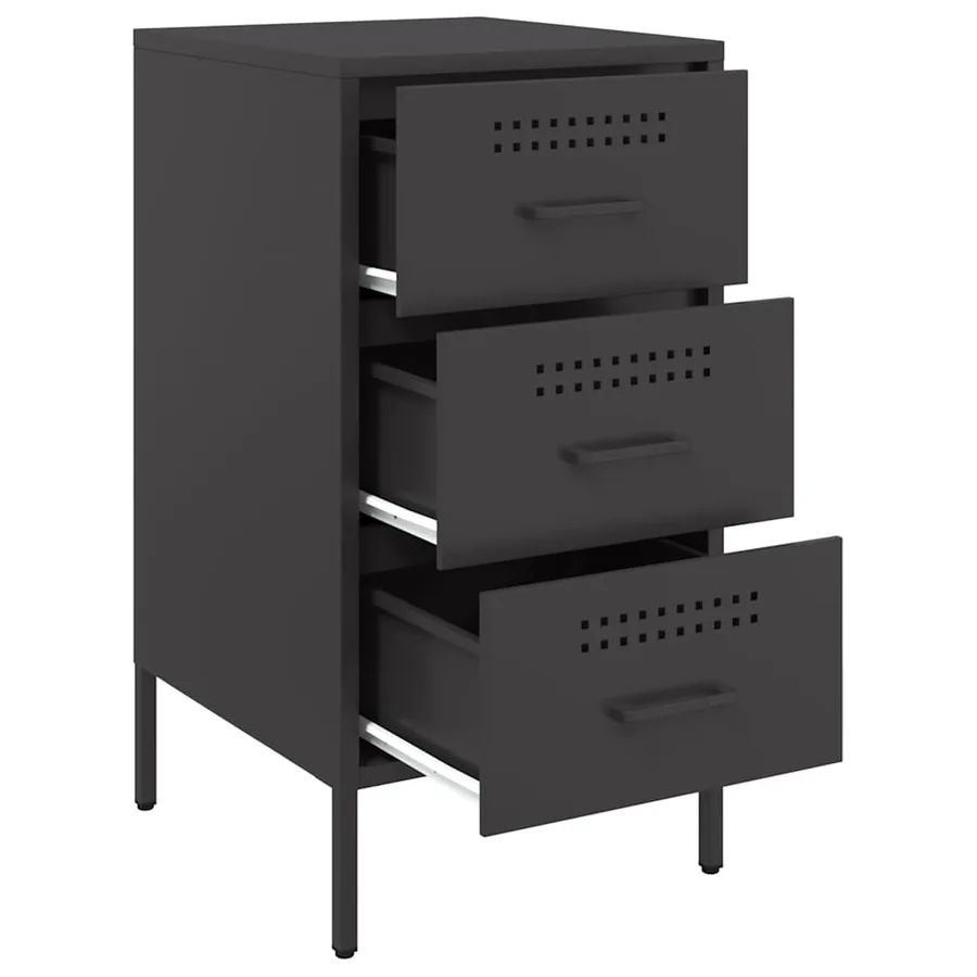Table de chevet noir 36x39x68 cm acier - 9