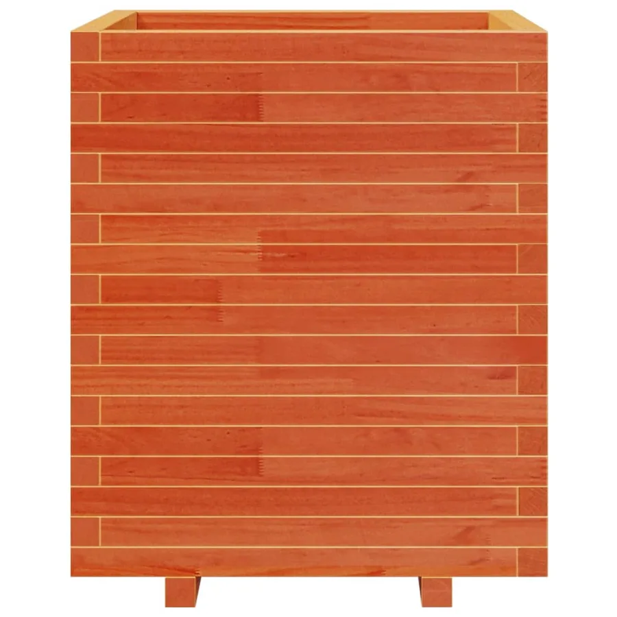 Jardinière cire marron 60x60x72,5 cm bois de pin massif - 5