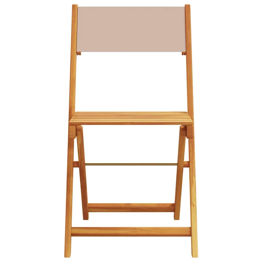 Ensemble de bistro 3 pcs taupe tissu et bois massif - 4