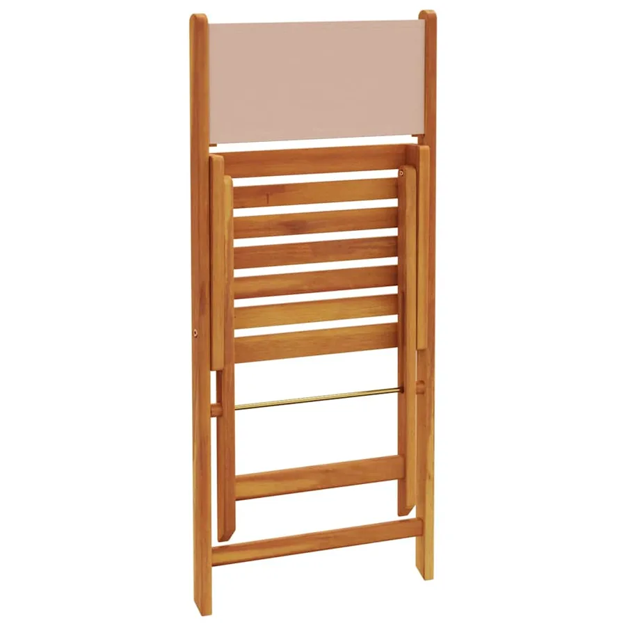 Ensemble de bistro 3 pcs taupe tissu et bois massif - 7