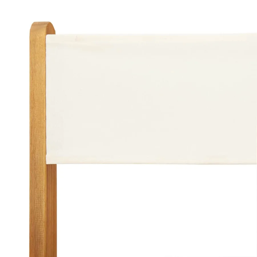 Ensemble de bistro 3 pcs blanc crème tissu et bois massif - 10