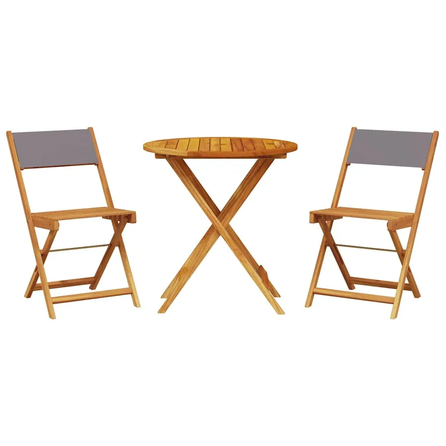 Ensemble de bistro 3 pcs anthracite tissu et bois massif - 2