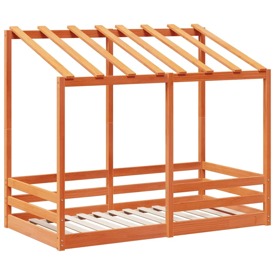 Lit pour enfants sans matelas cire marron 70x140 cm pin massif - 3