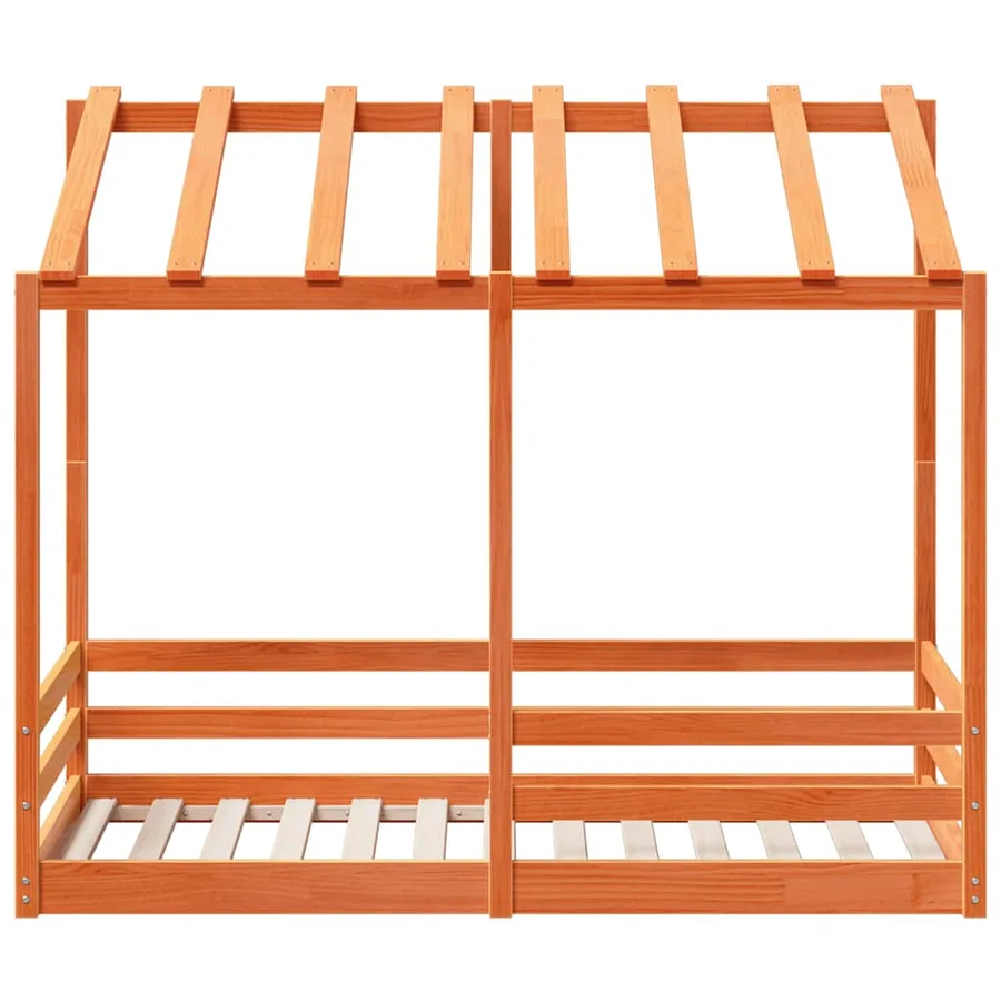Lit pour enfants sans matelas cire marron 70x140 cm pin massif - 4