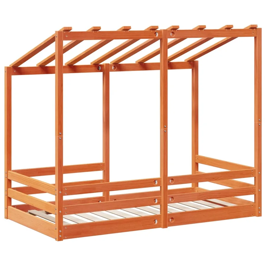 Lit pour enfants sans matelas cire marron 70x140 cm pin massif - 6