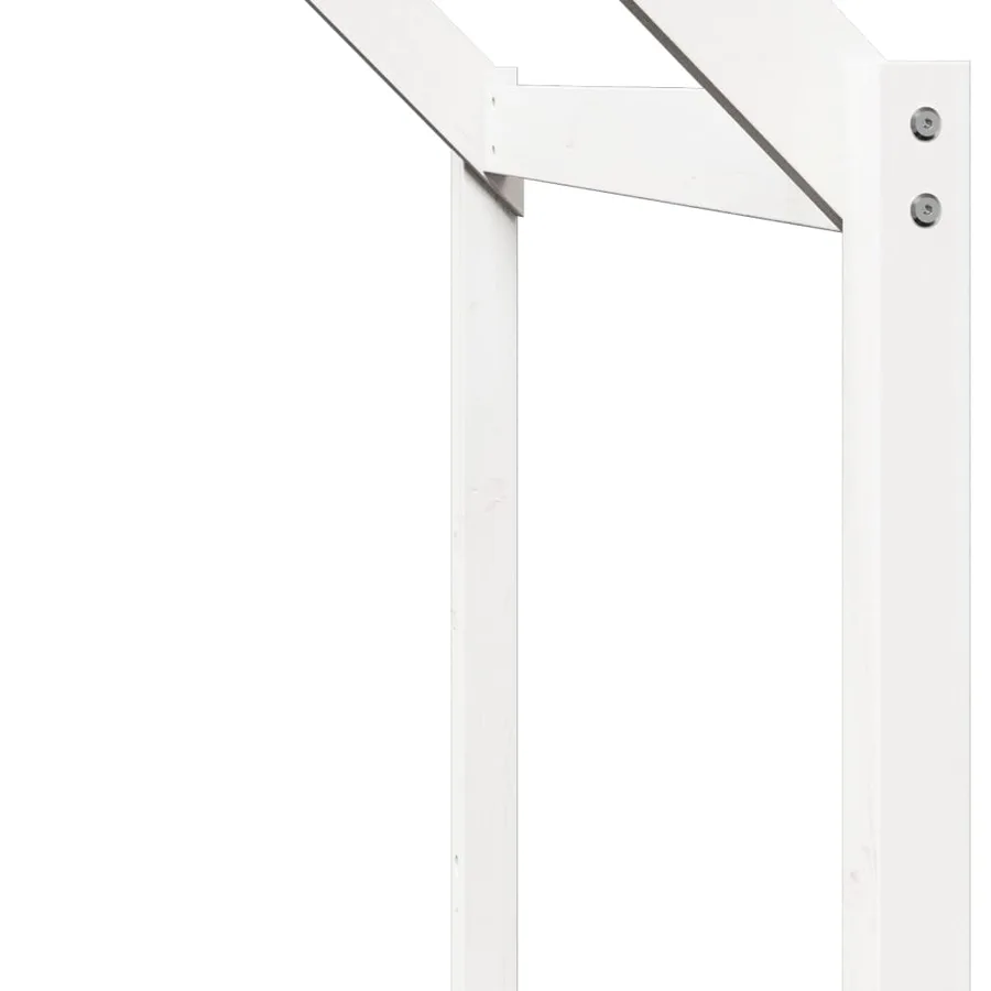 Lit haut sans matelas blanc 90x190 cm bois de pin massif - 10
