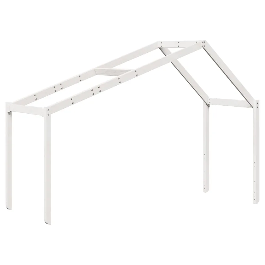 Lit haut sans matelas blanc 90x190 cm bois de pin massif - 6