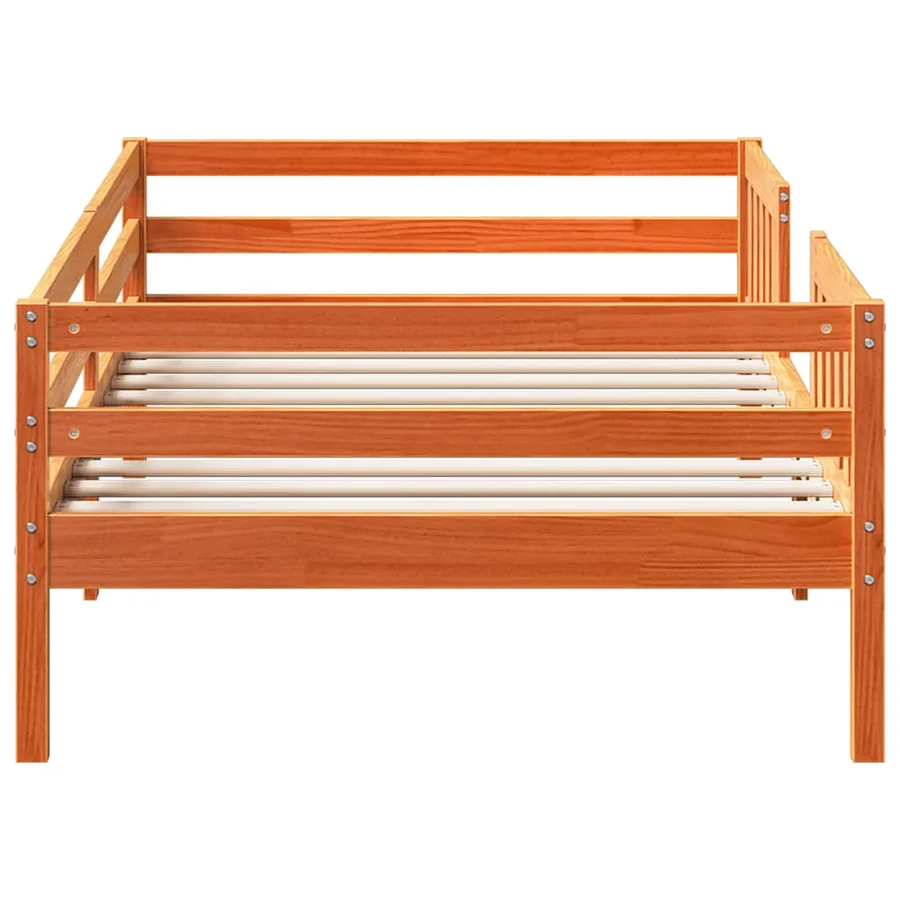 Cadre de lit sans matelas cire marron 90x200 cm bois pin massif - 5