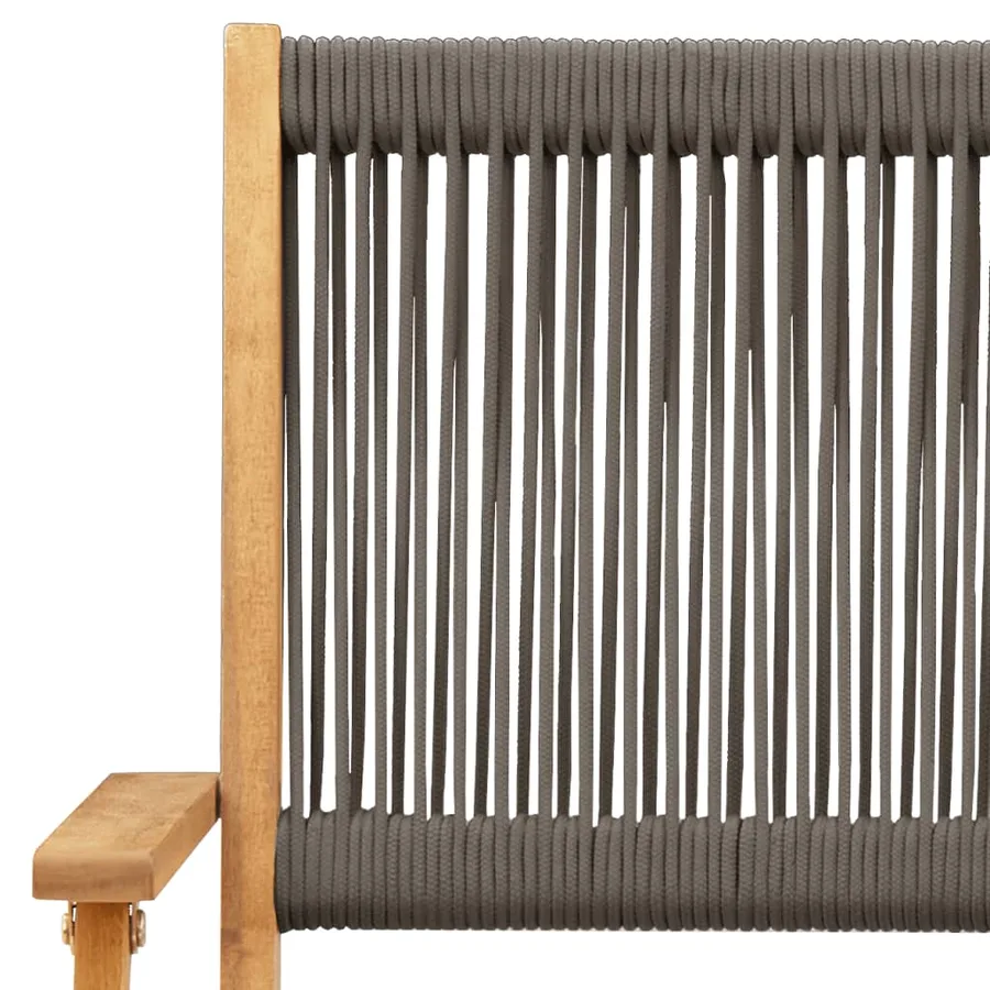 Ensemble à manger de jardin 5pcs gris polypropylène bois massif - 10