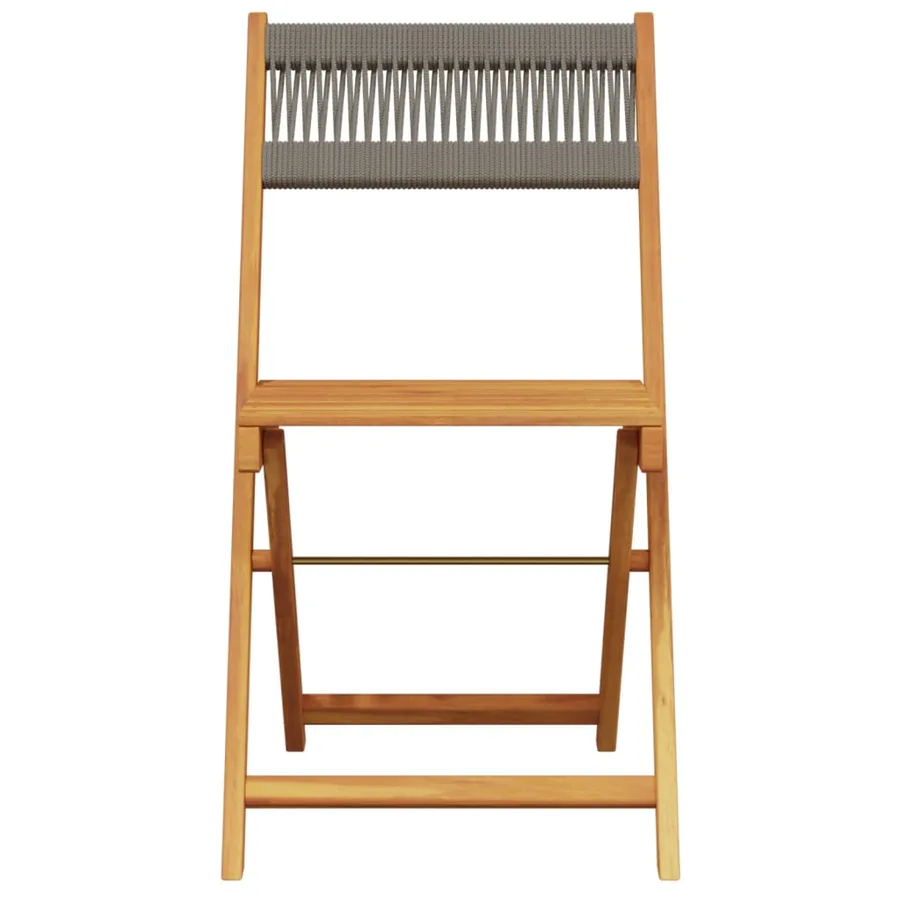 Chaises de bistrot lot de 2 gris bois d'acacia et corde - 5