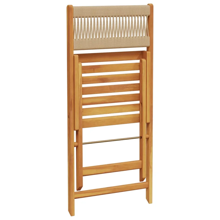 Ensemble à manger de jardin 5pcs beige polypropylène et bois - 7