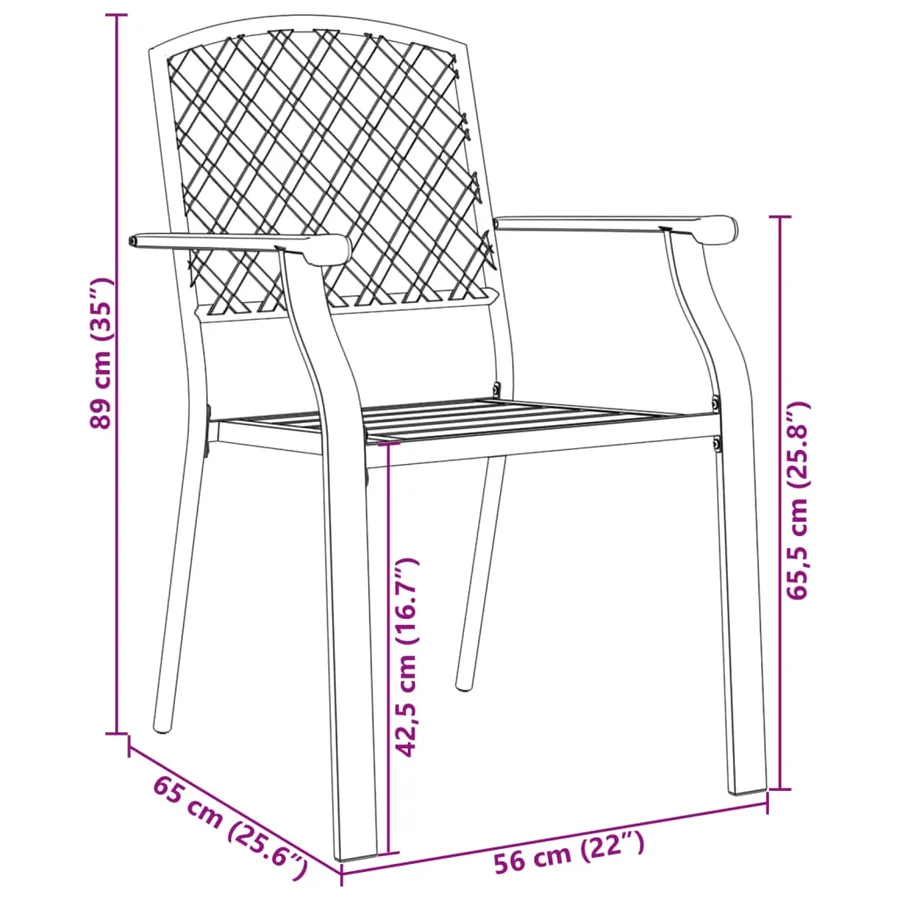 Ensemble de chaises de jardin empilables 7 pcs anthracite - 13