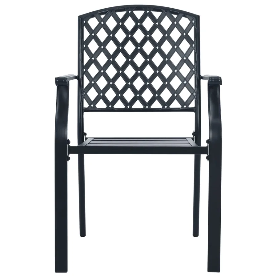 Ensemble de chaises de jardin empilables 7 pcs anthracite - 5