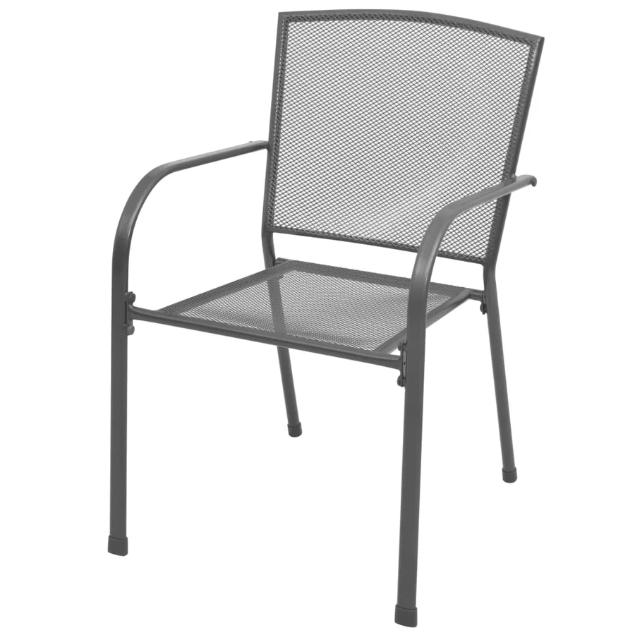 Ensemble de chaises de jardin empilables 7 pcs anthracite - 5