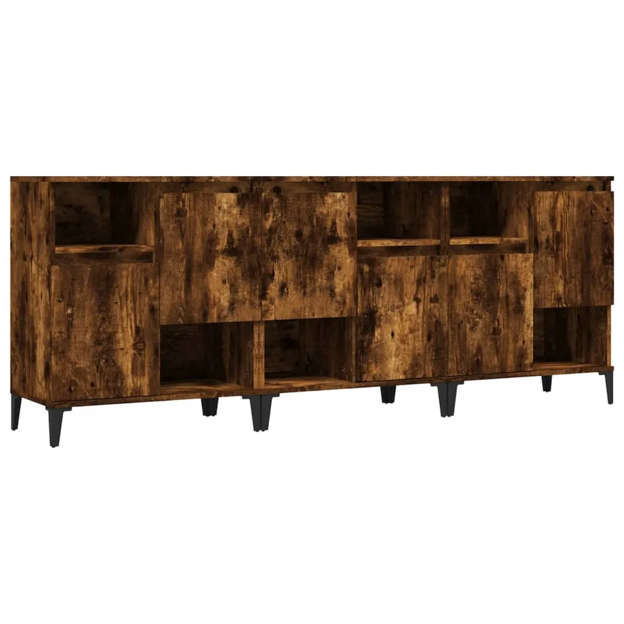 Buffets 3 pcs chêne fumé 60x35x70 cm bois d'ingénierie - 2