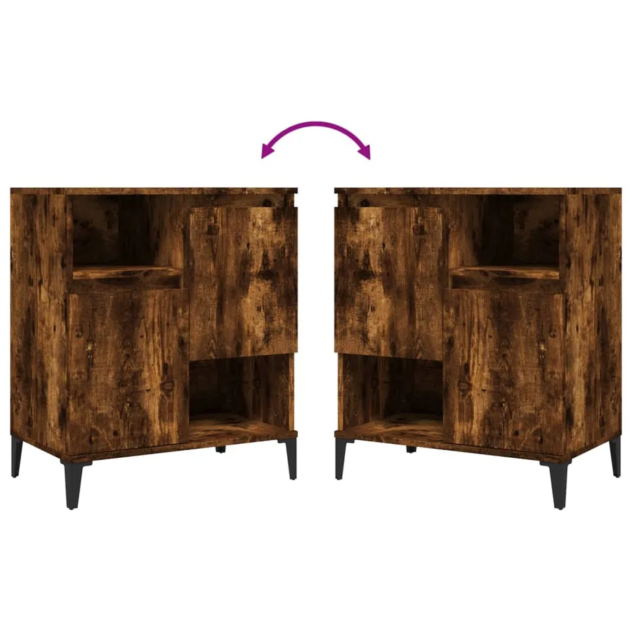 Buffets 3 pcs chêne fumé 60x35x70 cm bois d'ingénierie - 7