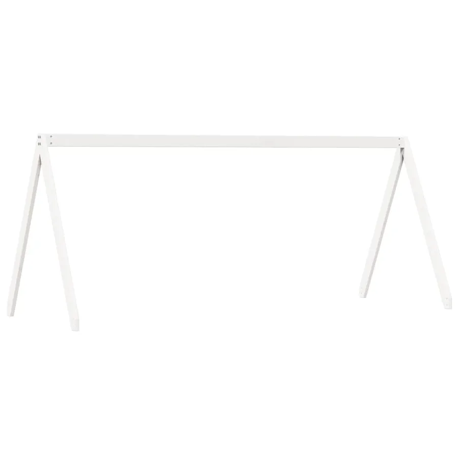 Lit haut sans matelas blanc 90x190 cm bois de pin massif - 8